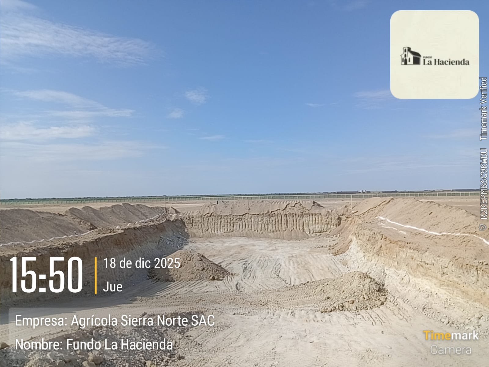 Vista del Reservorio en Fundo La Hacienda